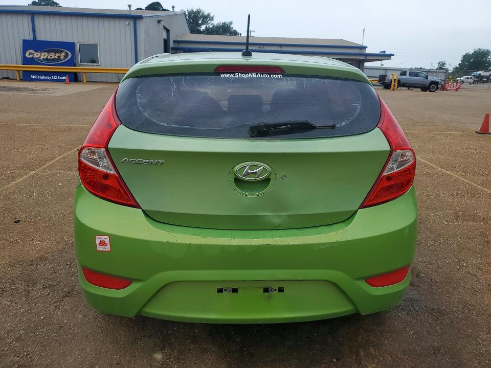 2013 Hyundai Accent VIN KMHCT5AE7DU129326 COPART salvage auction — FRONT END, Tx - Salvage Vehicle Title, sold $400 on 2026-07-20 (photo 6)
