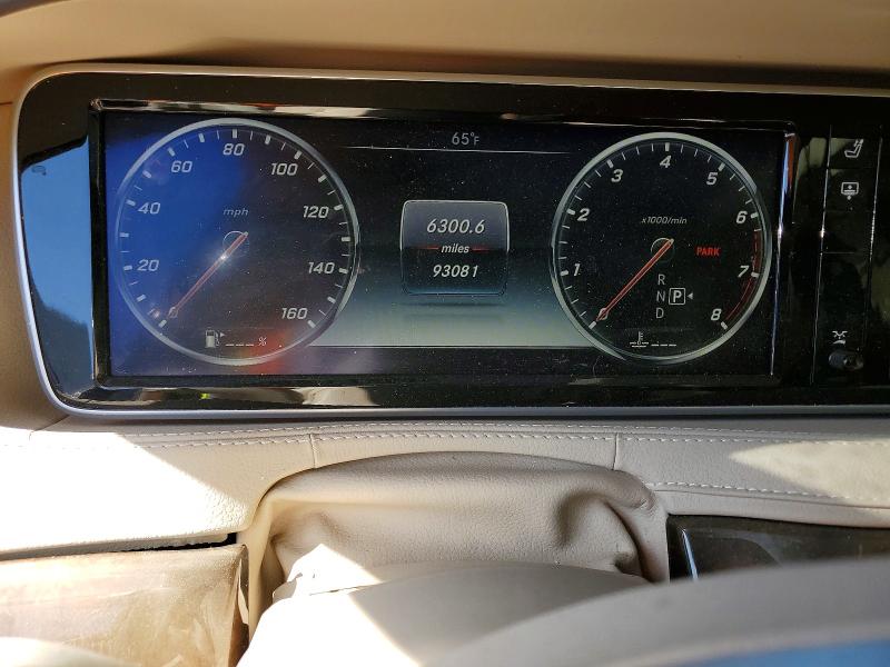2015 Mercedes-benz S class VIN WDDUG8CB1FA116020 COPART salvage auction — MINOR DENT/SCRATCHES, Nv - Certificate Of Title, sold $5,900 on 2026-07-08 (photo 9)