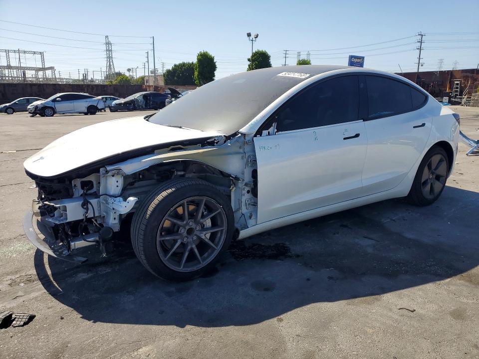 2023 Tesla Model 3 VIN 5YJ3E1EA1PF621250 COPART salvage auction — FRONT END, Ca - Salvage Certificate, sold $7,900 on 2026-07-15 (photo 1)
