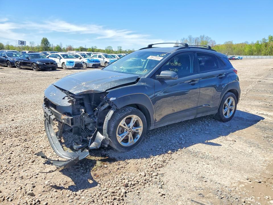 2023 Hyundai Kona VIN KM8K3CAB4PU982812 COPART salvage auction — FRONT END, Ny - Mv-907A Salvage Certificate, sold $3,900 on 2026-07-29 (photo 1)