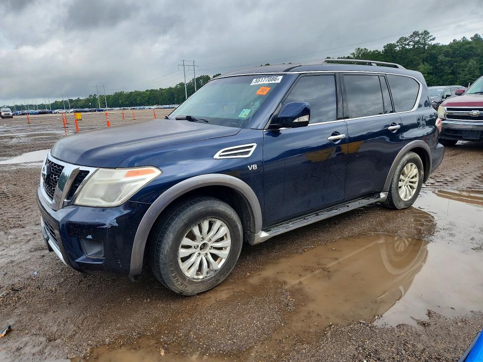2017 Nissan Armada VIN JN8AY2NC7H9506643 COPART salvage auction — FRONT END, La - Certificate Of Title, sold $2,550 on 2026-07-10 (photo 1)