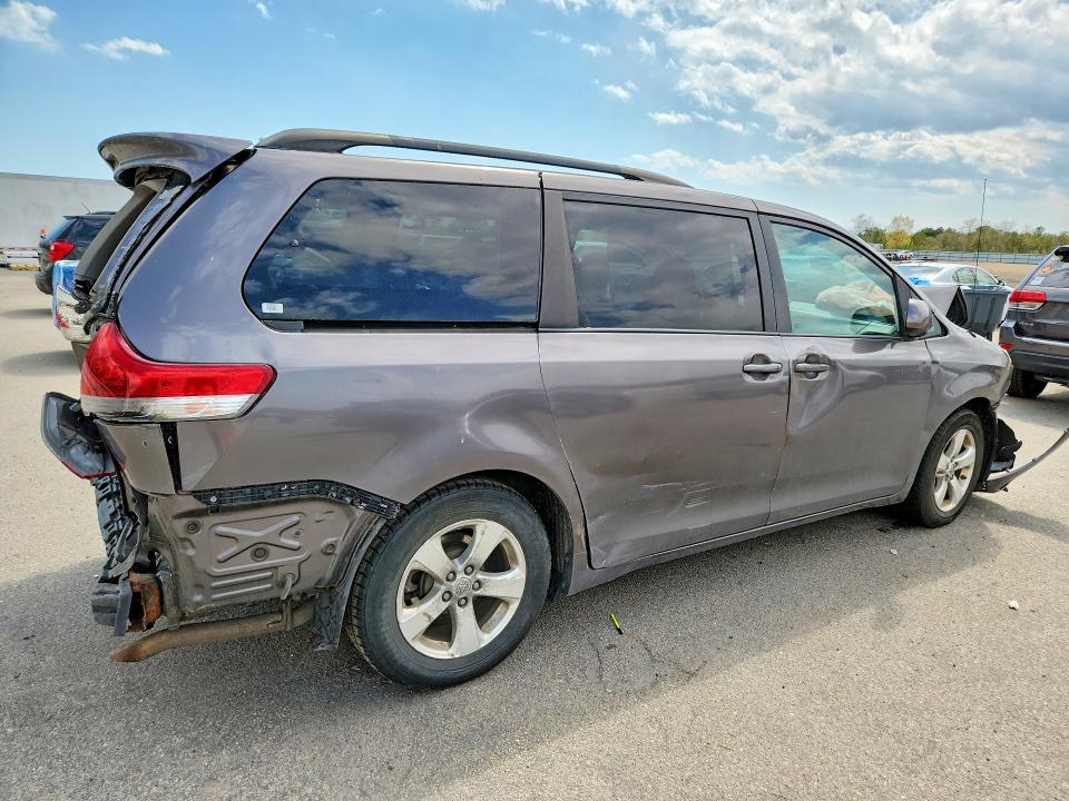 2013 Toyota Sienna VIN 5TDKK3DC1DS378520 COPART salvage auction — REAR END, NY - MV-907A SALVAGE CERTIFICATE, sold $900 on 2026-07-20 (photo 3)