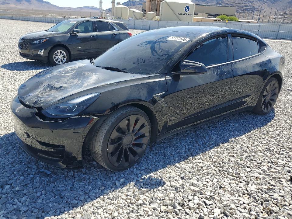 2023 Tesla Model 3 VIN 5YJ3E1EC2PF410897 COPART salvage auction — FRONT END, Nv - Salvage Title, sold $9,200 on 2026-07-20 (photo 1)
