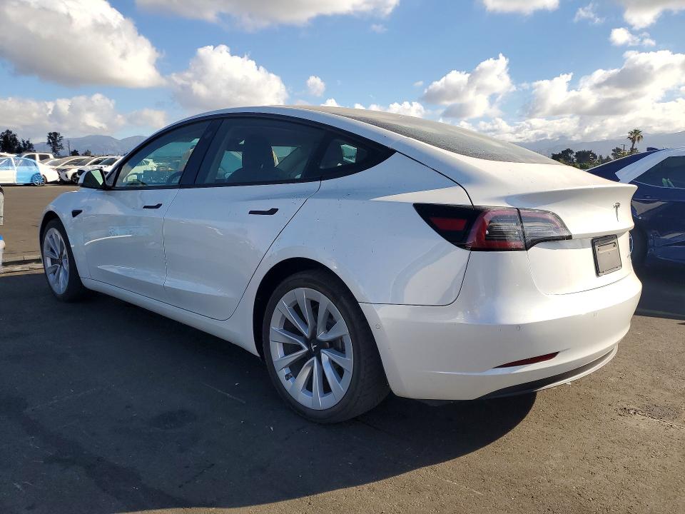 2022 Tesla Model 3 VIN 5YJ3E1EB8NF137548 COPART salvage auction — MINOR DENT/SCRATCHES, Ca - Salvage Certificate, sold $14,400 on 2026-07-06 (photo 2)