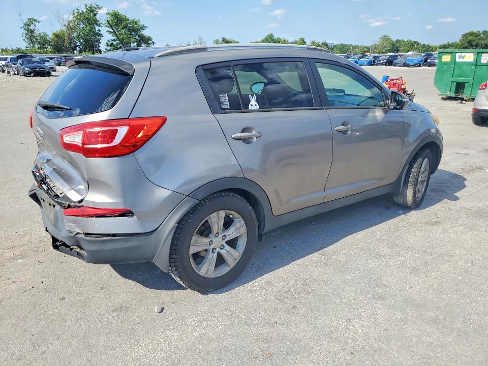 2012 Kia Sportage VIN KNDPB3A22C7283555 COPART salvage auction — REAR END, Fl - Cert Of Title Slvg Rebuildable, sold $2,400 on 2026-07-09 (photo 3)