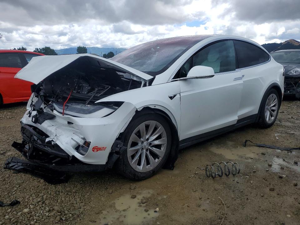 2017 Tesla Model x VIN 5YJXCAE20HF041764 COPART salvage auction — FRONT END, Ca - Salvage Certificate, sold $100 on 2026-07-21 (photo 1)