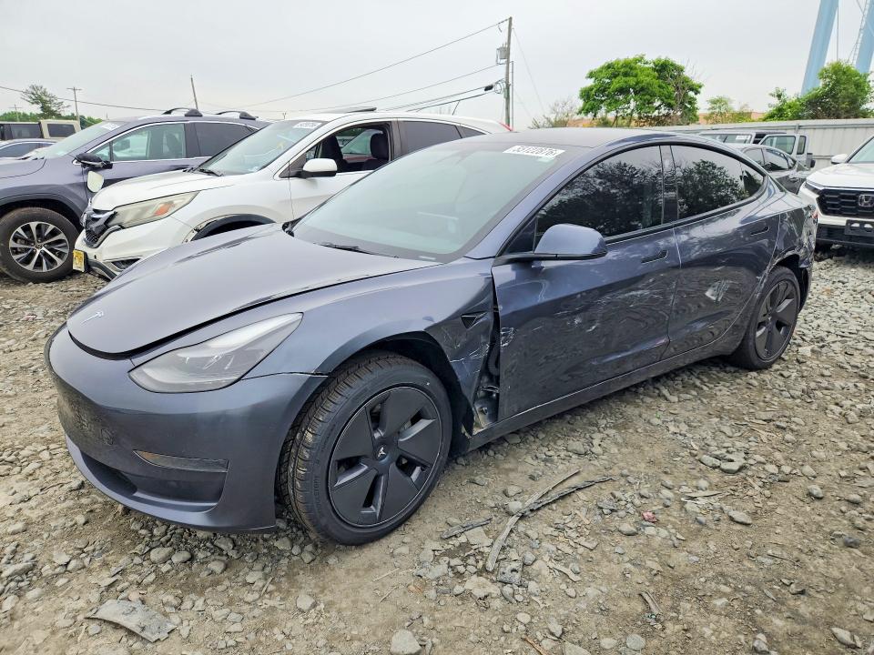 2023 Tesla VIN 5YJ3E1EA6PF558565 COPART salvage auction — REAR END, Nj - Cert Of Title-Salvage, sold $8,200 on 2026-07-27 (photo 1)