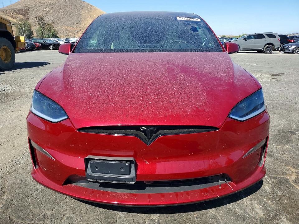 2026 Tesla Model x VIN 7SAXCBE59TF473345 COPART salvage auction — REAR END, Ca - Salvage Certificate, sold $38,500 on 2026-07-02 (photo 5)