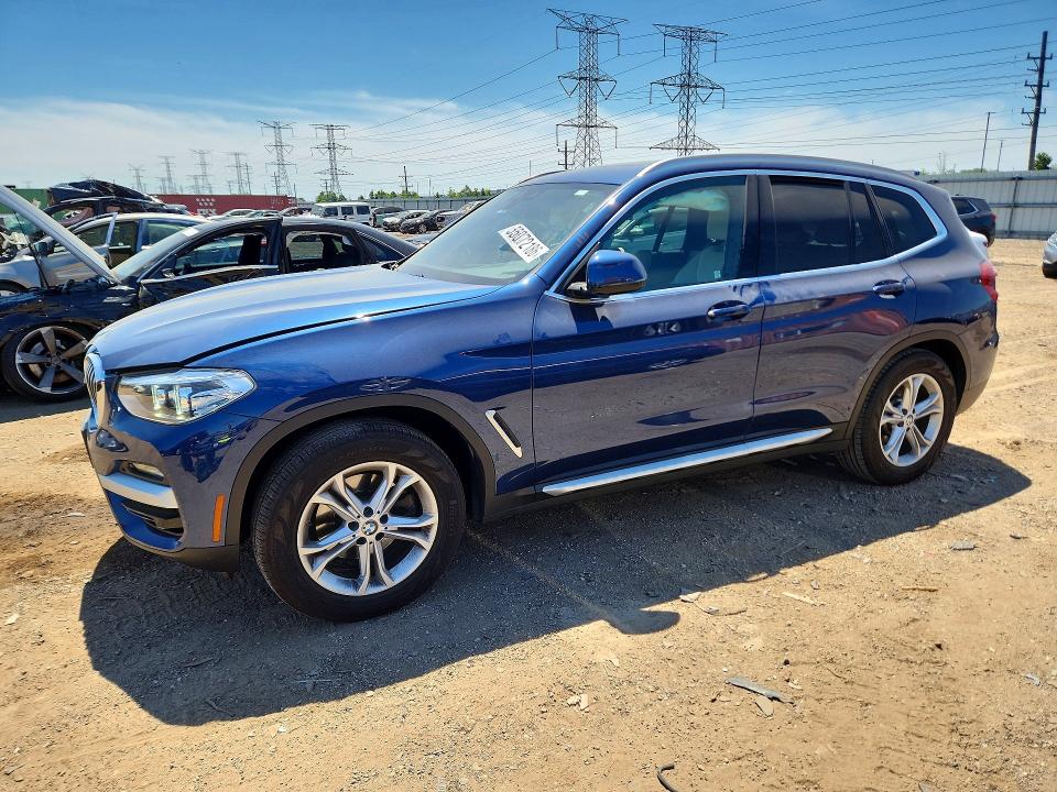 2021 BMW X3 VIN 5UXTY5C02M9E87106 COPART salvage auction — SIDE, Il - Salvage Certificate, sold $11,400 on 2026-07-09 (photo 1)