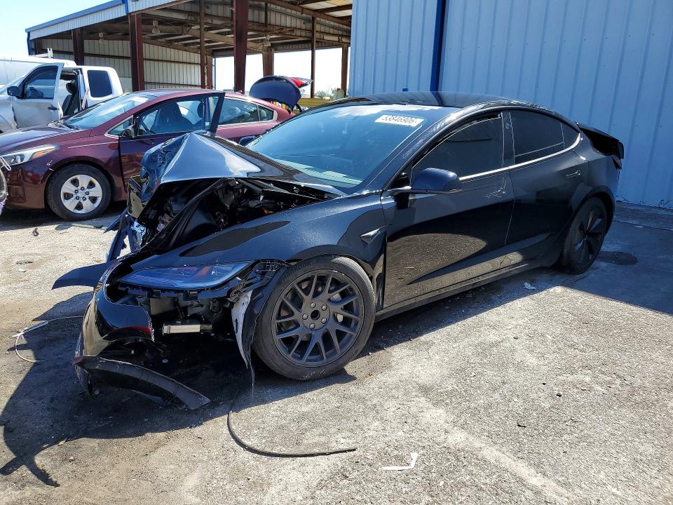 2025 Tesla VIN 5YJ3E1EA0SF069748 COPART salvage auction — FRONT END, Fl - Certificate Of Destruction, sold $5,700 on 2026-07-24 (photo 1)