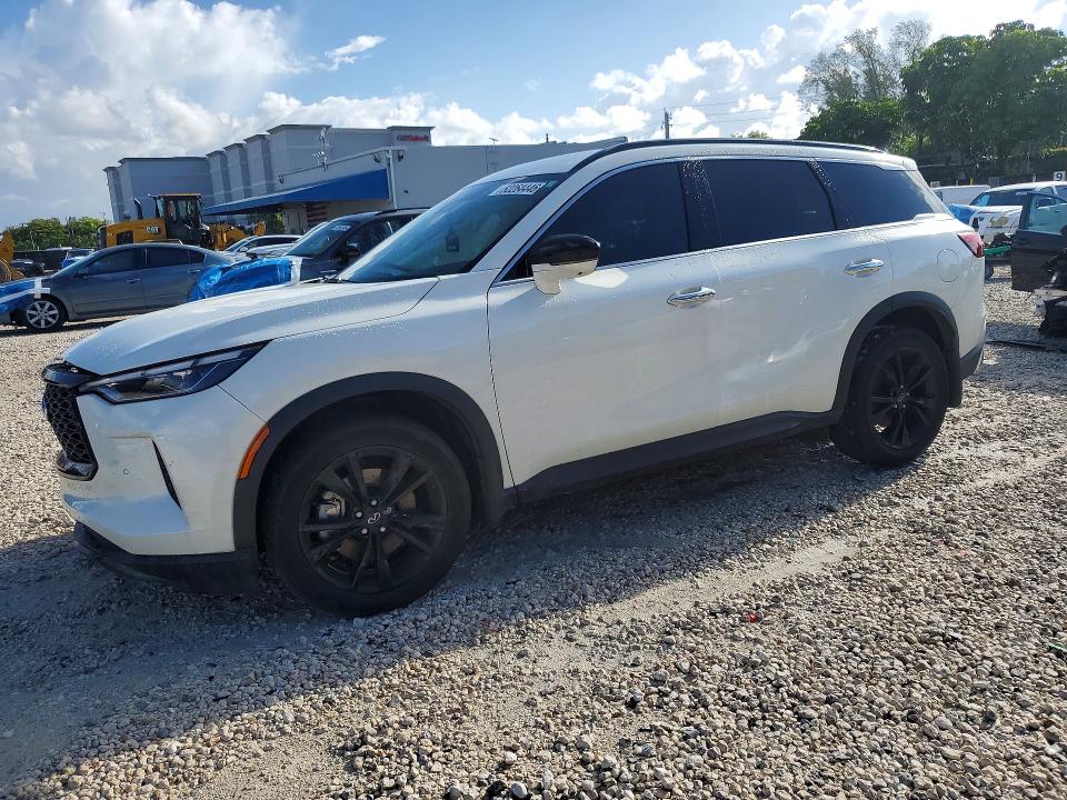 2025 Infiniti Qx60 VIN 5N1AL1FR7SC354666 COPART salvage auction — FRONT END, Fl - Cert Of Title Slvg Rebuildable, sold $11,100 on 2026-07-28 (photo 1)