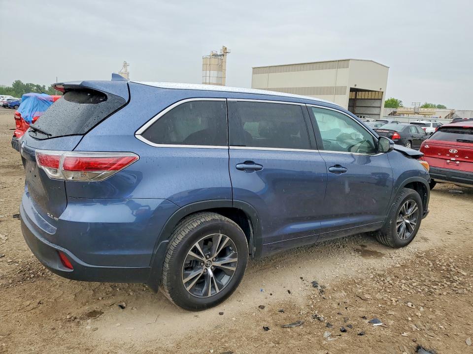 2016 Toyota Highlander VIN 5TDJKRFH9GS504862 COPART salvage auction — FRONT END, Mo - Salvage Certificate Of Title, sold $6,600 on 2026-07-23 (photo 3)