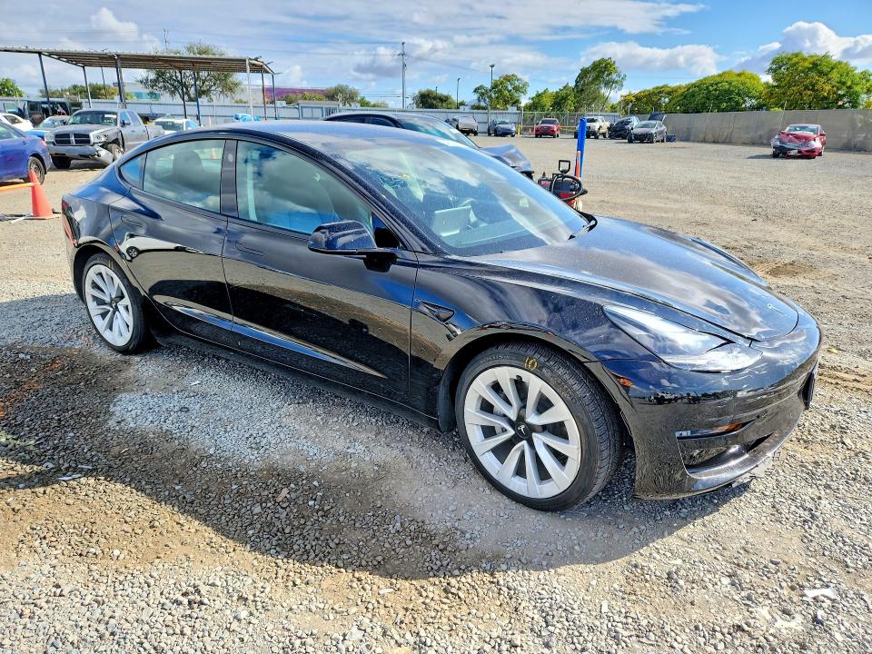 2022 Tesla Model 3 VIN 5YJ3E1EA0NF135025 COPART salvage auction — FRONT END, CA - SALVAGE CERTIFICATE, sold $7,900 on 2026-07-24 (photo 4)