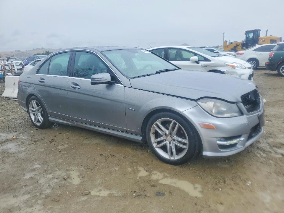 2012 Mercedes-benz C class VIN WDDGF4HB3CA640704 COPART salvage auction — FRONT END, Ca - Salvage Certificate, sold $1,550 on 2026-07-07 (photo 4)