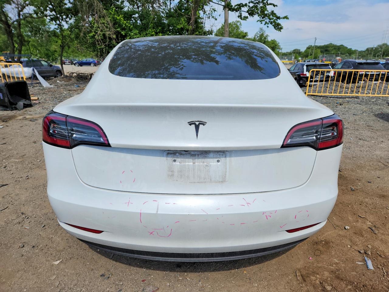 2023 Tesla Model 3 VIN 5YJ3E1EA7PF414751 COPART salvage auction — Front End, S2 - Salvage Title, sold $8,100 on 2026-09-22 (photo 6)