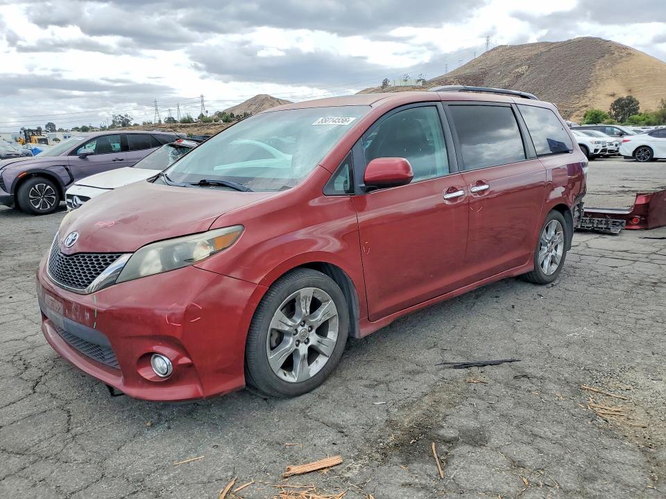 2013 Toyota Sienna VIN 5TDXK3DCXDS289681 COPART salvage auction — REAR END, Ca - Salvage Certificate, sold $3,350 on 2026-07-16 (photo 1)