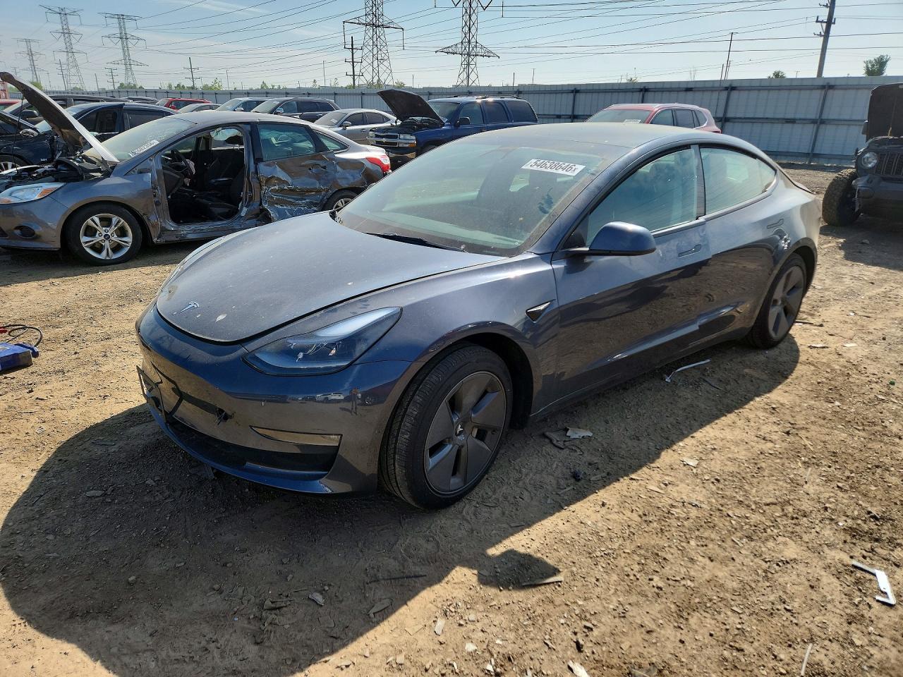 2023 Tesla Model 3 VIN 5YJ3E1EB2PF392991 COPART salvage auction — Rear End, IL - SALVAGE CERTIFICATE, sold $9,100 on 2026-07-09 (photo 1)