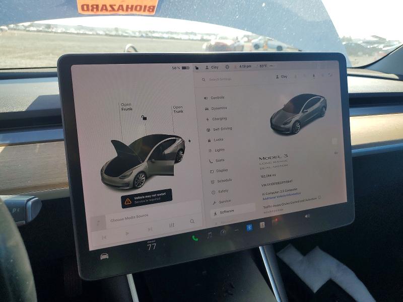 2018 Tesla Model 3 VIN 5YJ3E1EB2JF116947 COPART salvage auction — FRONT END, CA - SALVAGE CERTIFICATE, sold $175 on 2026-07-21 (photo 9)