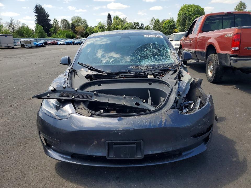 2022 Tesla Model 3 VIN 5YJ3E1EB4NF257766 COPART salvage auction — FRONT END, Or - Salvage Title Certificate, sold $6,900 on 2026-07-06 (photo 5)