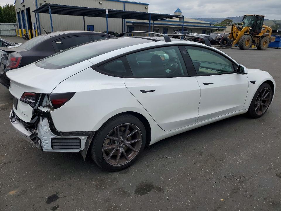 2022 Tesla Model 3 VIN 5YJ3E1EBXNF180630 COPART salvage auction — REAR END, Ca - Salvage Certificate, sold $8,800 on 2026-07-14 (photo 3)