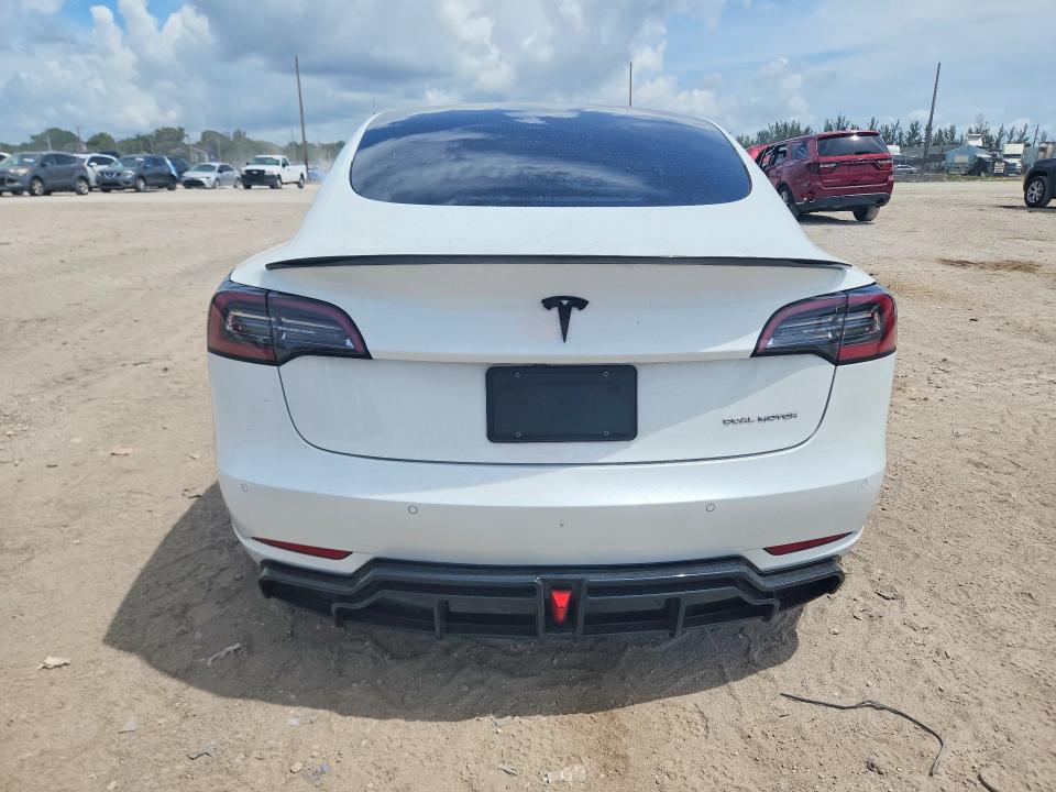 2022 Tesla Model 3 VIN 5YJ3E1EBXNF187030 COPART salvage auction — FRONT END, Fl - Certificate Of Destruction, sold $7,100 on 2026-07-14 (photo 6)