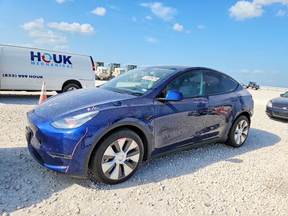 2021 Tesla Model y VIN 5YJYGDEE4MF122152 COPART salvage auction — REAR END, Tx - Salvage Vehicle Title, sold $7,700 on 2026-07-16 (photo 1)