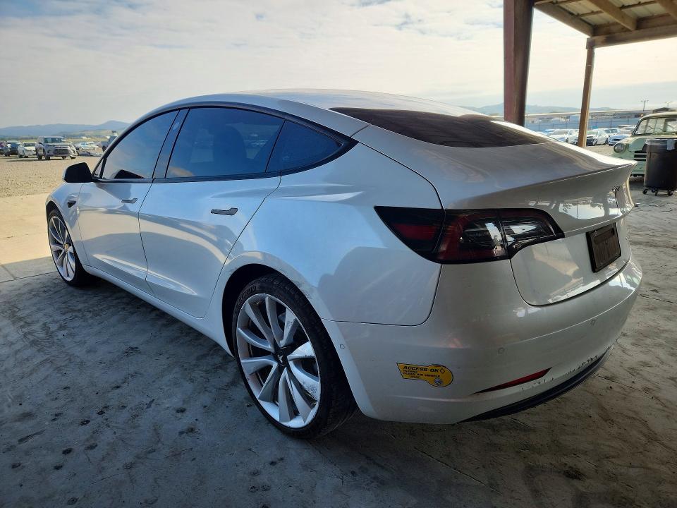 2022 Tesla Model 3 VIN 5YJ3E1EB0NF261619 COPART salvage auction — FRONT END, CA - SALVAGE CERTIFICATE, sold $8,300 on 2026-07-13 (photo 2)