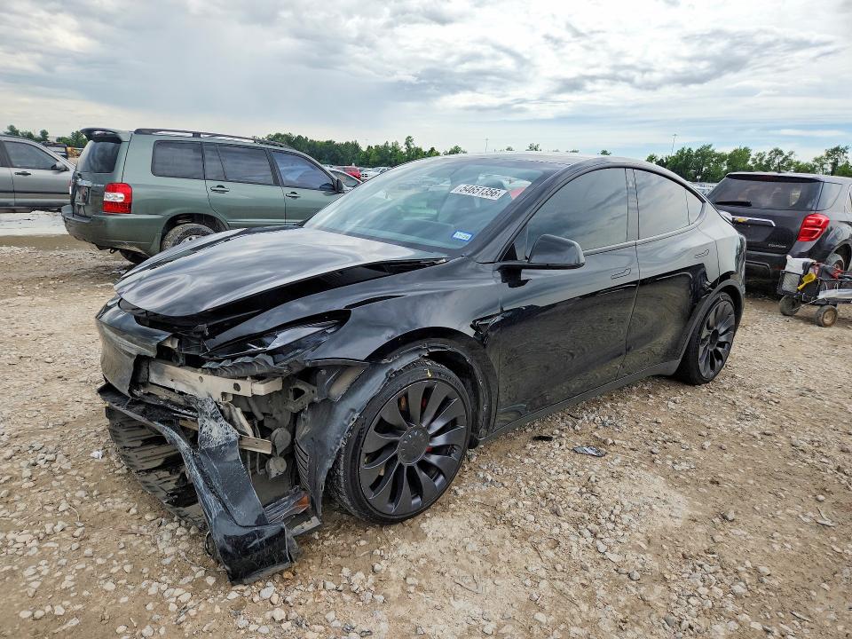 2021 Tesla Model y VIN 5YJYGDEF7MF202067 COPART salvage auction — FRONT END, Tx - Salvage Vehicle Title, sold $5,500 on 2026-07-31 (photo 1)