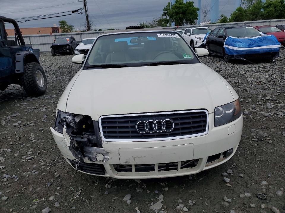 2005 Audi A4 VIN WAUAC48H85K006957 COPART salvage auction — FRONT END, Nj - Cert Of Title-Salvage, sold $325 on 2026-07-20 (photo 5)