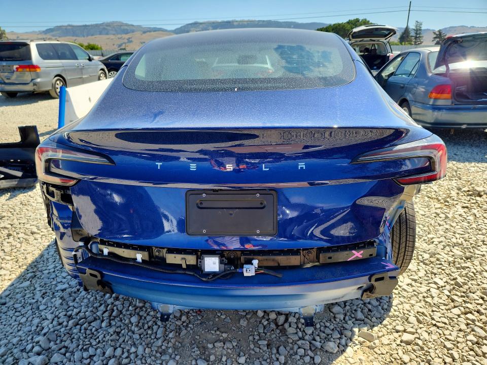 2025 Tesla VIN 5YJ3E1EA7SF920962 COPART salvage auction — REAR END, Ca - Salvage Certificate, sold $7,200 on 2026-07-14 (photo 6)