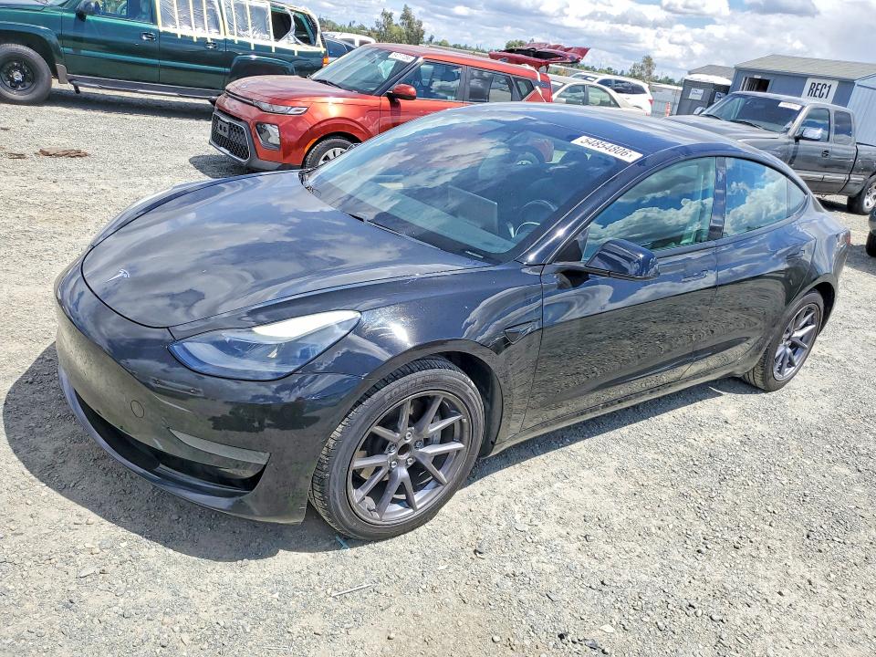 2021 Tesla Mdl 3 VIN 5YJ3E1EA1MF065842 COPART salvage auction — REAR END, Ca - Salvage Certificate, sold $7,900 on 2026-07-09 (photo 1)