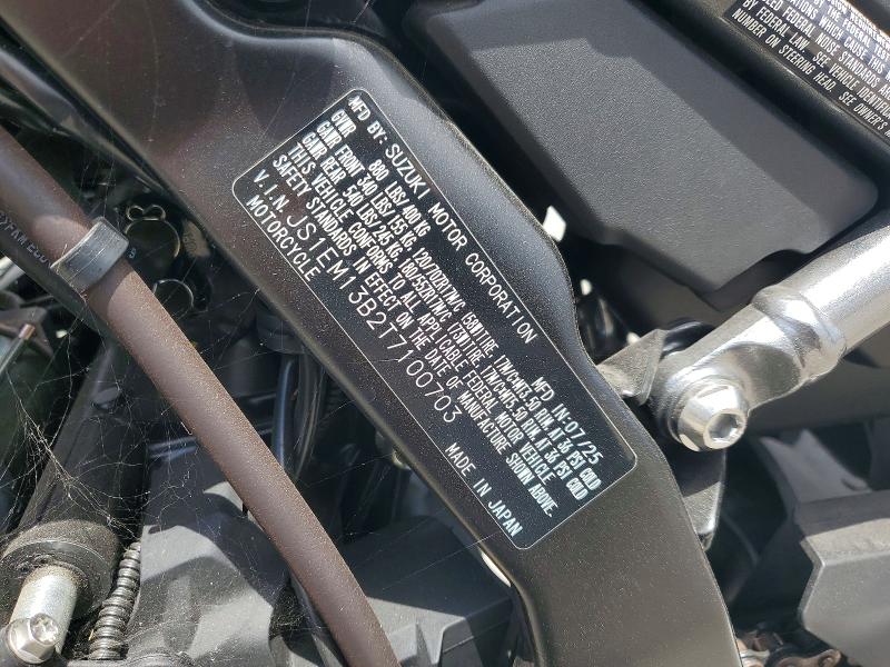 2026 Suzuki Gsx VIN JS1EM13B2T7100703 COPART salvage auction — FRONT END, Ca - Salvage Certificate, sold $2,650 on 2026-07-30 (photo 9)