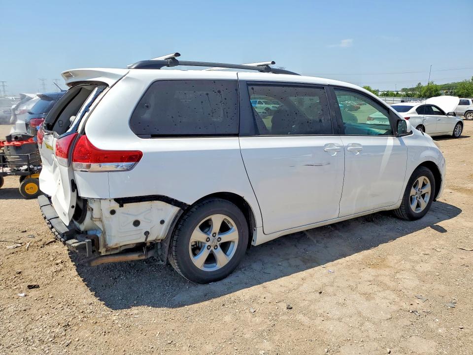 2012 Toyota Sienna VIN 5TDKK3DCXCS270749 COPART salvage auction — REAR END, IL - SALVAGE CERTIFICATE, sold $1,300 on 2026-07-07 (photo 3)
