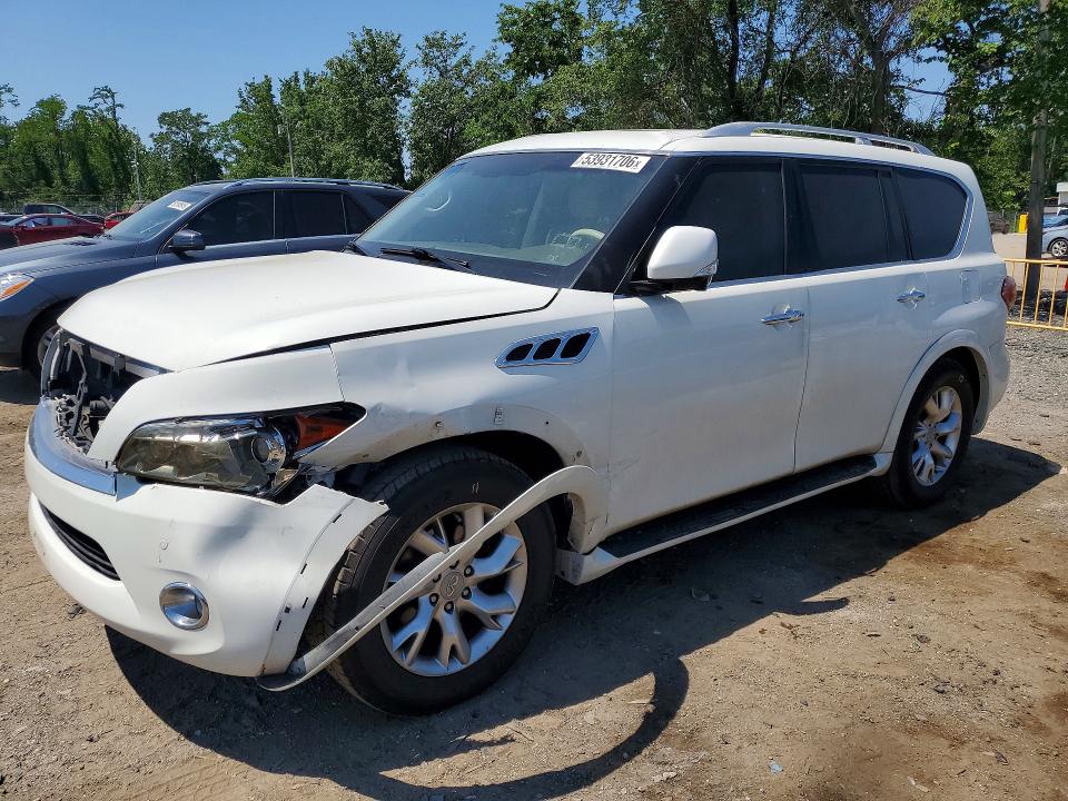2011 Infiniti Qx56 VIN JN8AZ2NF2B9500117 COPART salvage auction — FRONT END, Md - Cert Of Salvage < 75% Damage, sold $1,550 on 2026-07-07 (photo 1)