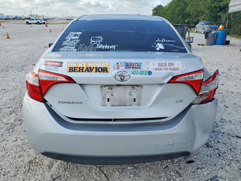 2016 Toyota Corolla VIN 5YFBURHE0GP493504 COPART salvage auction — REAR END, Tx - Certificate Of Title, sold $150 on 2026-07-03 (photo 6)