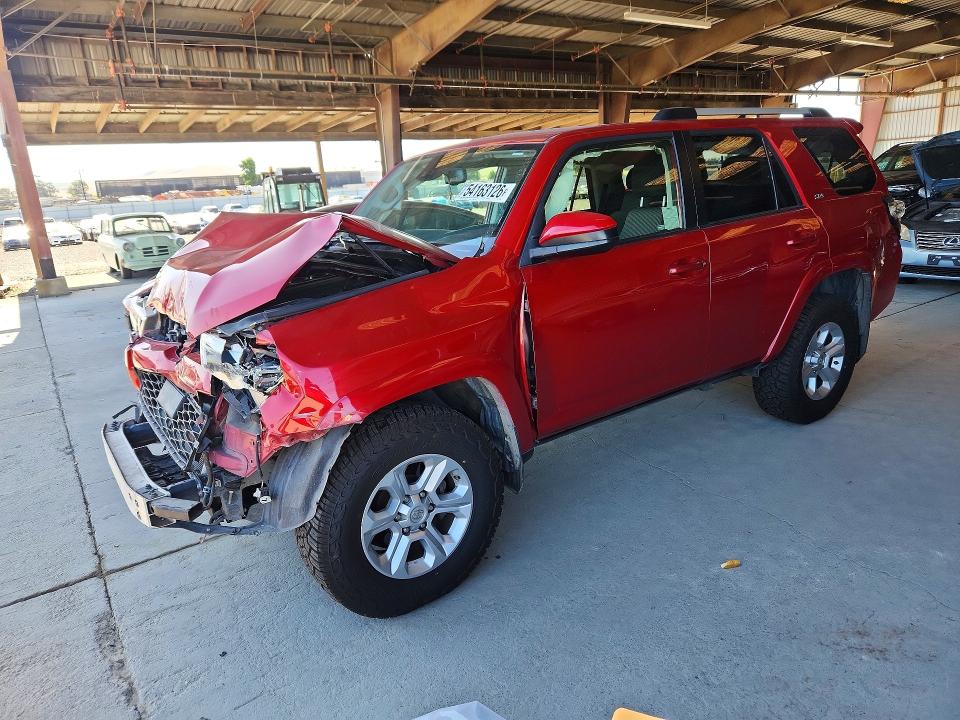 2021 Toyota 4runner VIN JTEMU5JR4M5882942 COPART salvage auction — FRONT END, Ca - Salvage Certificate, sold $8,400 on 2026-07-27 (photo 1)