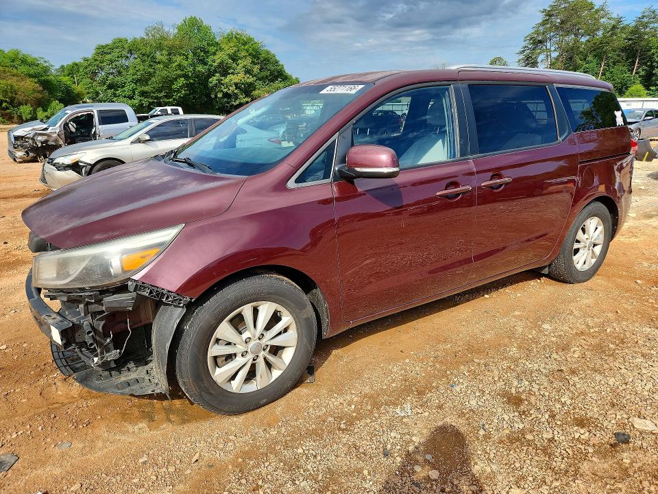 2016 Kia SEDONA VIN KNDMB5C14G6083260 COPART salvage auction — FRONT END, Nc - Certificate Of Title, sold $1,050 on 2026-07-13 (photo 1)