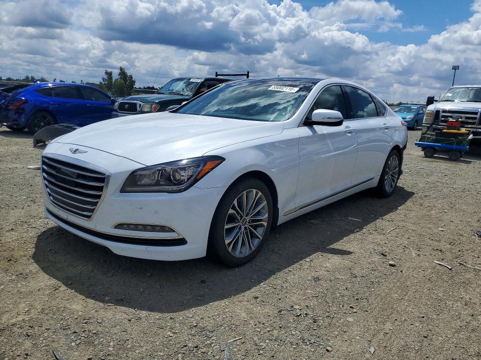 2017 Genesis G80 VIN KMHGN4JE9HU171363 COPART salvage auction — REAR END, Ca - Salvage Certificate, sold $2,600 on 2026-07-28 (photo 1)