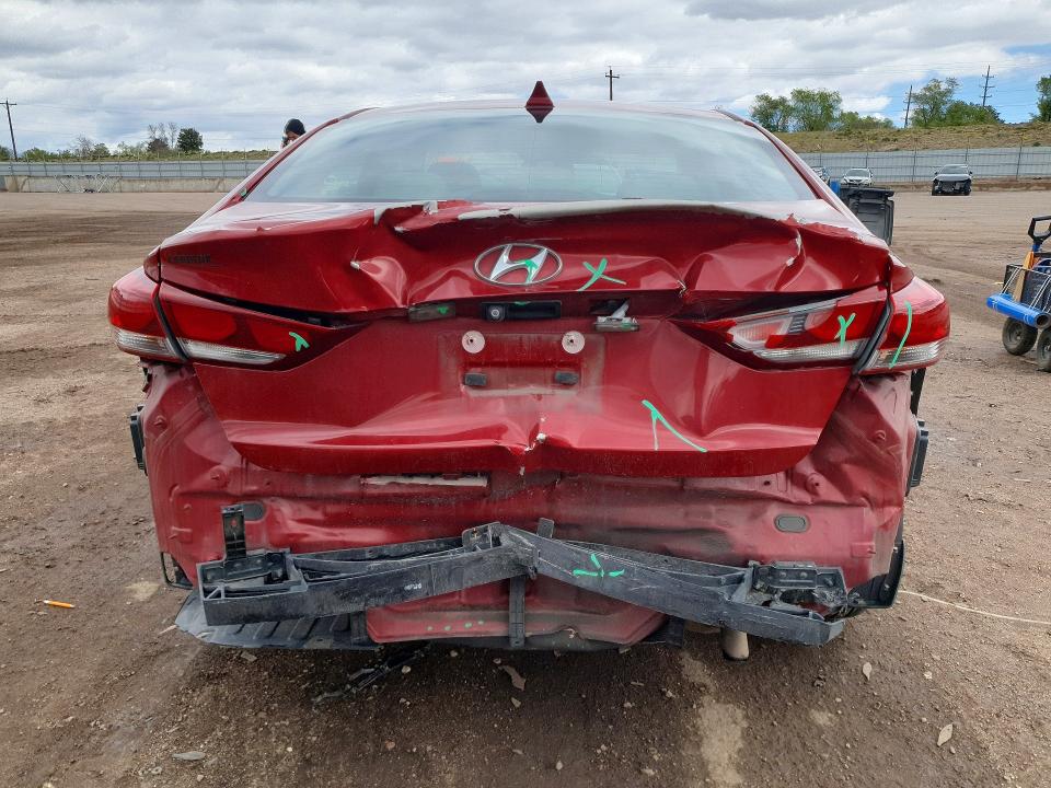2017 Hyundai Elantra VIN KMHD84LF9HU431311 COPART salvage auction — REAR END, Co - Salvage Title, sold $450 on 2026-07-22 (photo 6)