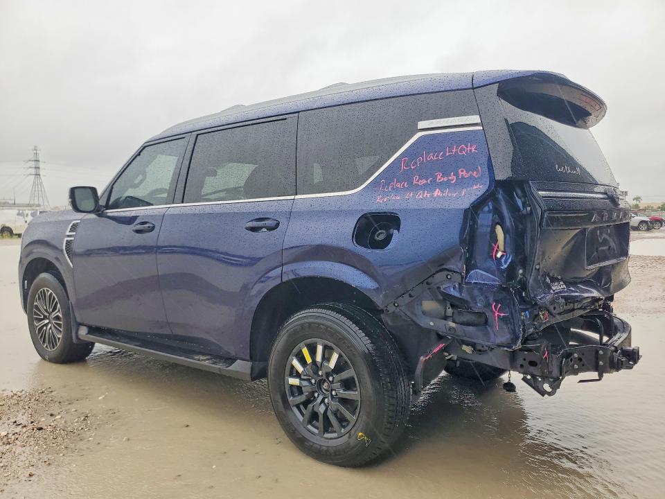 2025 Nissan Armada VIN JN8AY3BA4S9000980 COPART salvage auction — REAR END, TX - SALVAGE VEHICLE TITLE, sold $34,000 on 2026-07-17 (photo 2)
