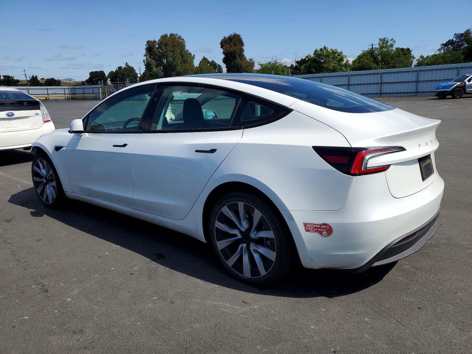 2024 Tesla Model 3 VIN 5YJ3E1EA7RF730346 COPART salvage auction — FRONT END, Ca - Salvage Certificate, sold $11,800 on 2026-07-22 (photo 2)