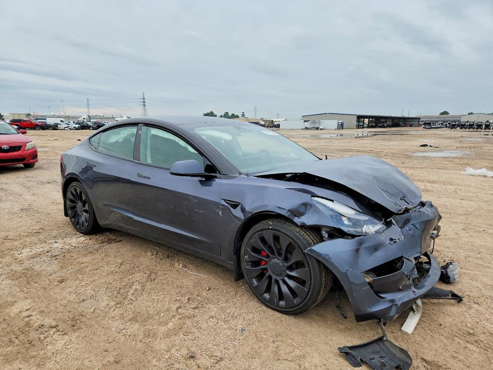 2023 Tesla VIN 5YJ3E1EC8PF509904 COPART salvage auction — FRONT END, Tx - Salvage Vehicle Title, sold $2,700 on 2026-07-24 (photo 4)