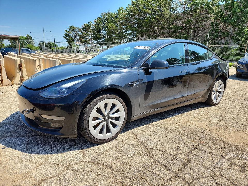 2022 Tesla Model 3 VIN 5YJ3E1EA3NF304650 COPART salvage auction — REAR END, Il - Salvage Certificate, sold $4,000 on 2026-07-06 (photo 1)