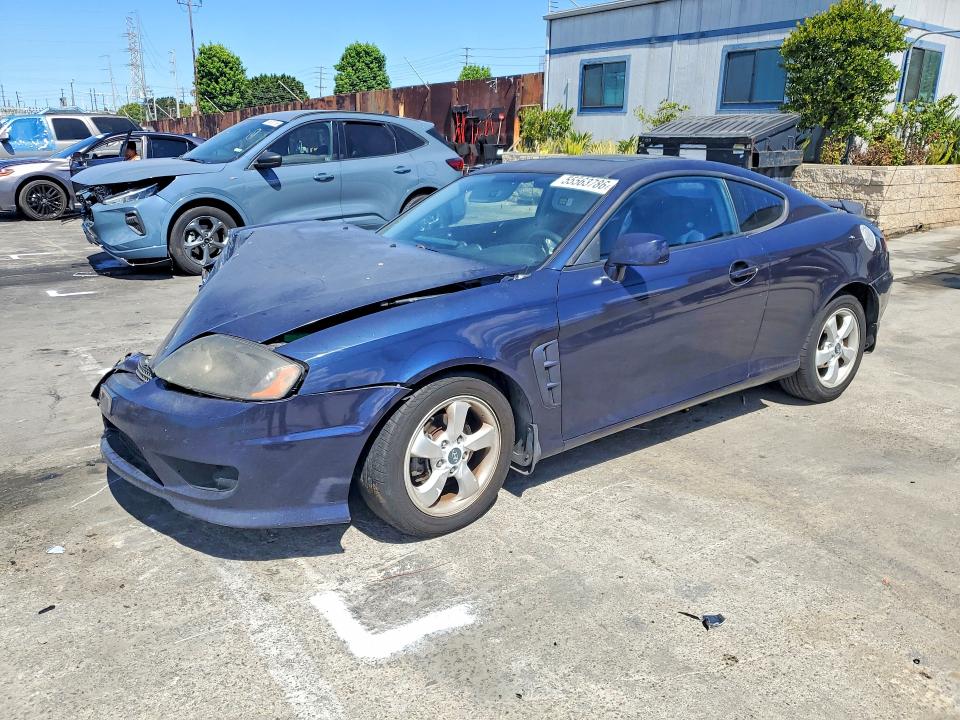 2005 Hyundai Tiburon VIN KMHHM65D95U157351 COPART salvage auction — FRONT END, CA - SALVAGE CERTIFICATE, sold $175 on 2026-07-24 (photo 1)