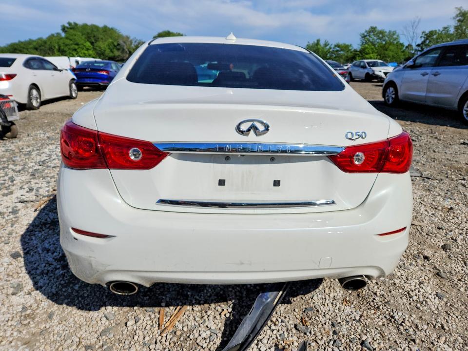 2014 Infiniti Q50 VIN JN1BV7AP0EM675252 COPART salvage auction — FRONT END, Md - Cert Of Salvage > 75% Damage, sold $3,500 on 2026-07-02 (photo 6)
