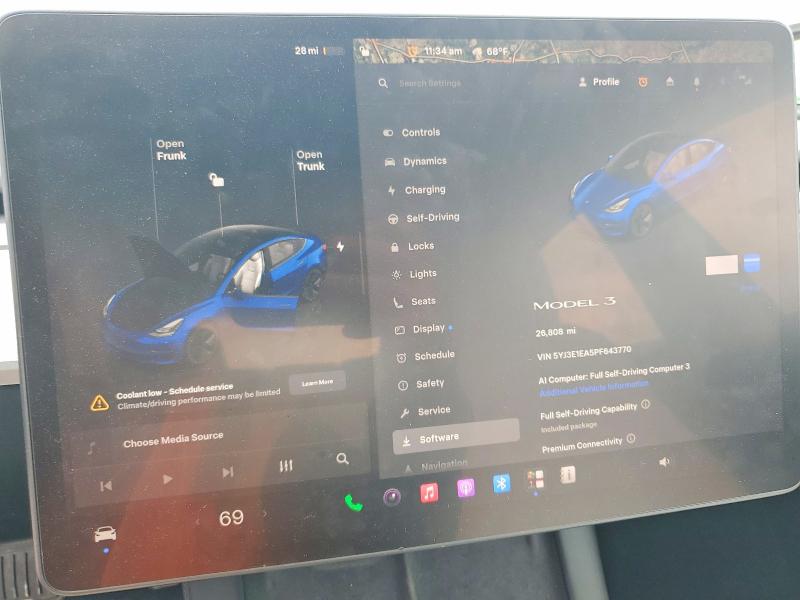 2023 Tesla Model 3 VIN 5YJ3E1EA5PF643770 COPART salvage auction — FRONT END, TX - SALVAGE VEHICLE TITLE, sold $1,100 on 2026-07-23 (photo 9)