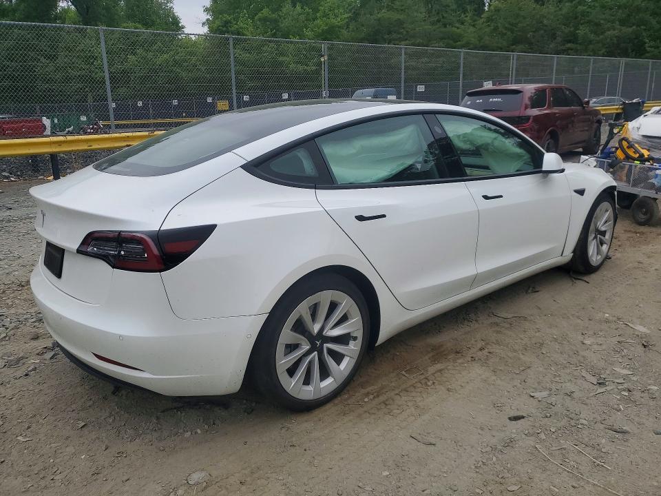 2021 Tesla Model 3 VIN 5YJ3E1EA9MF977828 COPART salvage auction — FRONT END, MD - CERT OF SALVAGE > 75% DAMAGE, sold $5,200 on 2026-07-24 (photo 3)