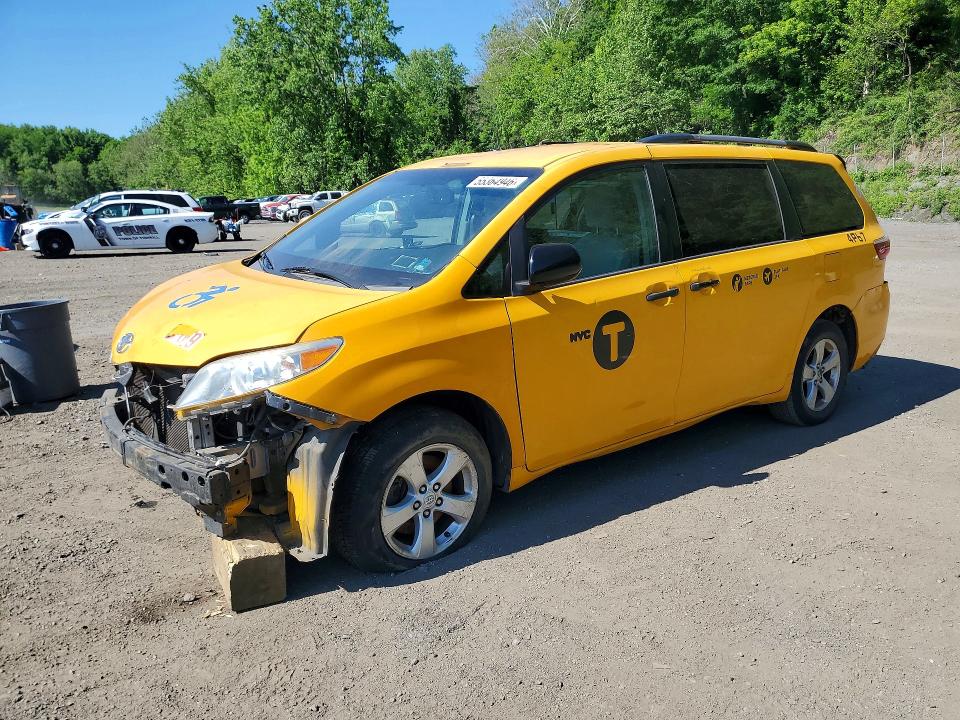 2016 Toyota Sienna VIN 5TDKK3DC4GS764014 COPART salvage auction — FRONT END, Ny - Certificate Of Title, sold $1,050 on 2026-07-28 (photo 1)