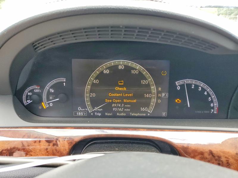 2011 Mercedes-benz S-klasse VIN WDDNG7BBXBA375891 COPART salvage auction — FRONT END, Md - Cert Of Salvage > 75% Damage, sold $250 on 2026-07-24 (photo 9)