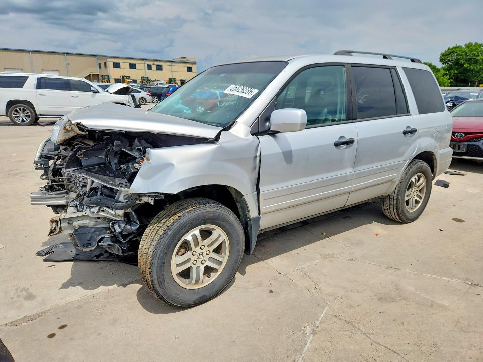 2004 Honda Pilot VIN 2HKYF18614H565091 COPART salvage auction — FRONT END, TX - SALVAGE VEHICLE TITLE, sold $300 on 2026-07-09 (photo 1)